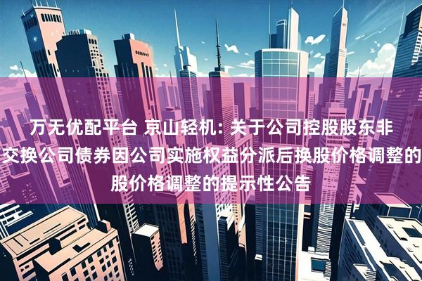 万无优配平台 京山轻机: 关于公司控股股东非公开发行可交换公司债券因公司实施权益分派后换股价格调整的提示性公告